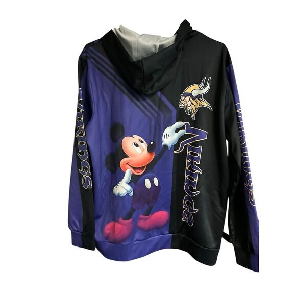 Minnesota Vikings Mickey Mouse 3D Hoodie‎ NFL Sweatshirt Unisex L - Picture 3 of 14